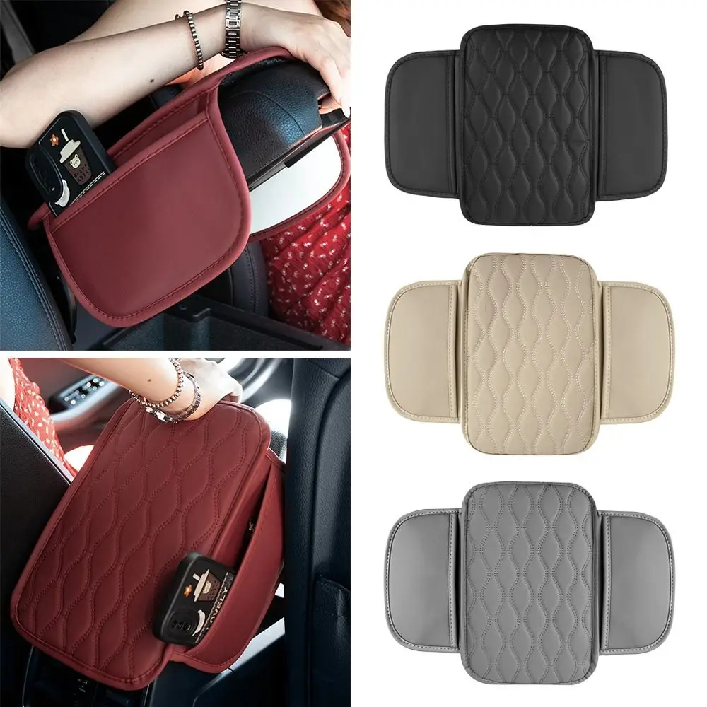 

Durable Portable Center Console Armrest Cushion PU Leather Height Increasing Armrest Pad Multifunctional Storage Box Car