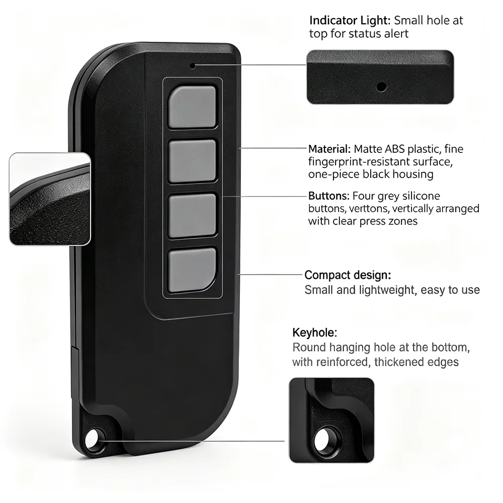 Avanti Slimfit N3588 SDO10 SDO-21 T12 DPS D20 433.92MHz Rolling Code 4 Button Garage Door Remote Control Keychain Transmitter