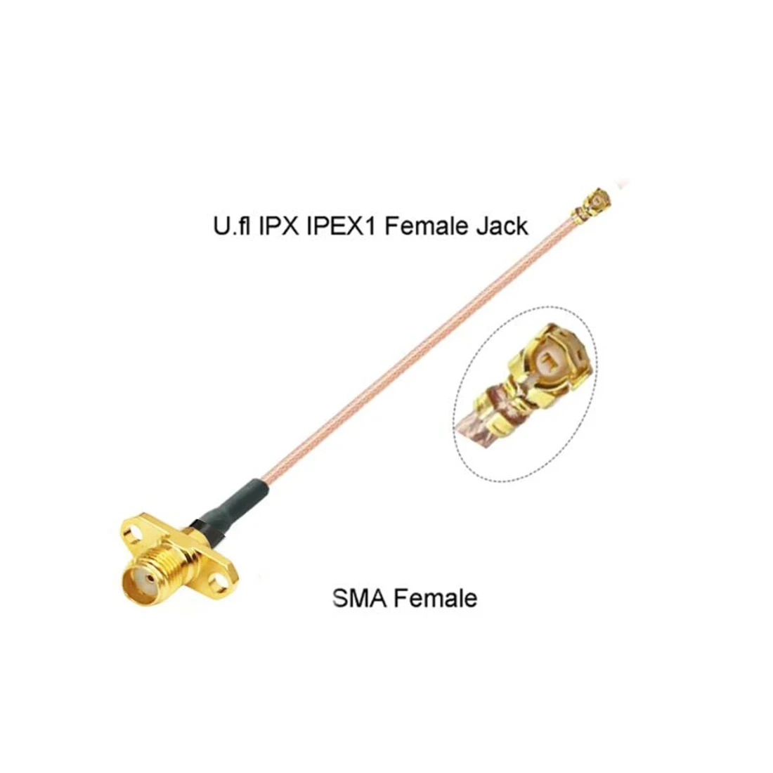 SMA Female Jack 2-hole Panel to U.FL IPX RG178 Cable Sockets Jack Connectors Adapter for Wifi Router GPS AP NEW Wholesale