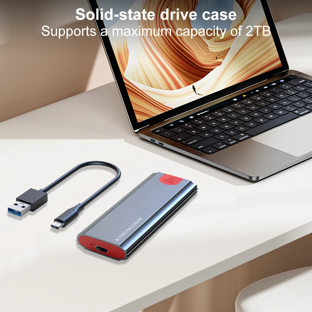 Caja externa M.2 NGFF NVME SSD, carcasa de disco duro de 10Gbps, carcasa de disco duro SSD para SSD NVME/SATA 2242/2260/2280