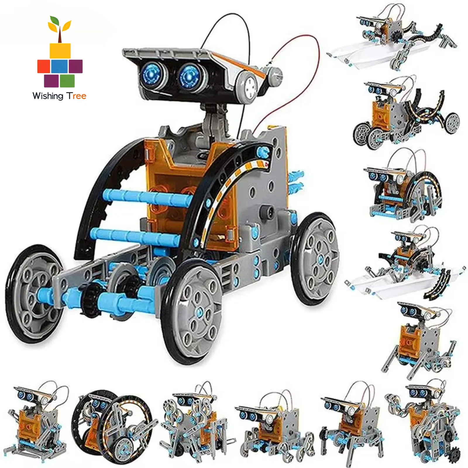 

13 in 1 Solar Powered Robot Science Kit DIY Building Blocks Educational Toy for Kids