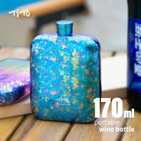 TiTo pure titanium wine jug square 170ml outdoor wine ware retro portable mini