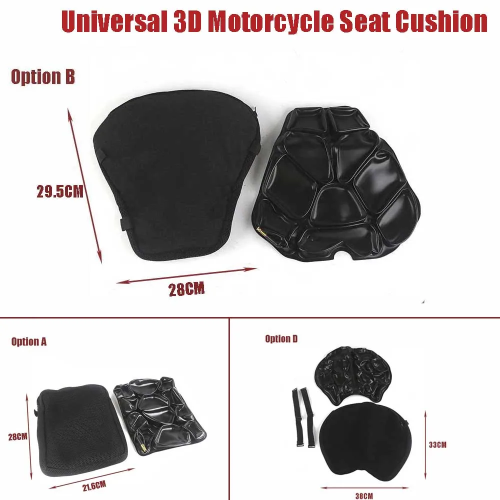 Universal 3D Motorcycle Airbag Seat Cushion Shock Absorber Heat Insulated Breathable Waterproof for Motor ATV Scooter Accessory