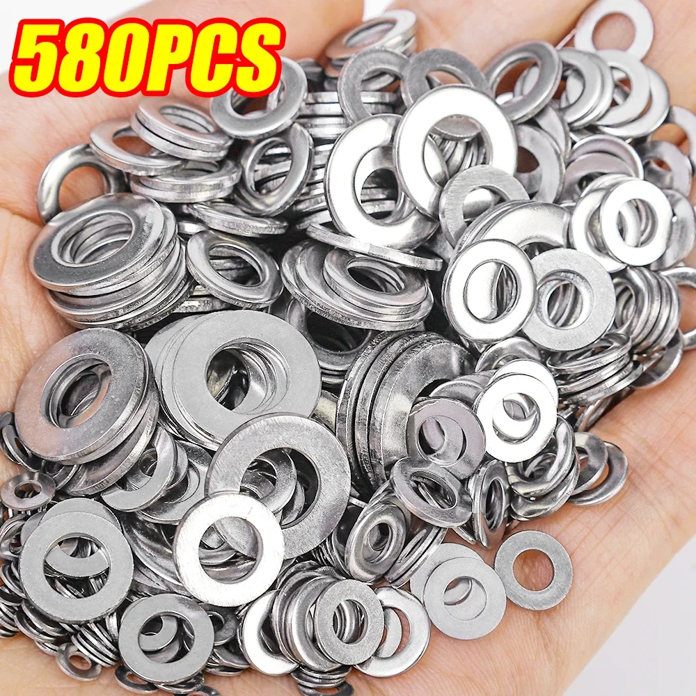 Wholesale Stainless Steel Flat Washers Assortment Kit Fasteners Gasket Rings M2 M2.5 M3 M4 M5 M6 M8 M10 Metal Flat Washer Set