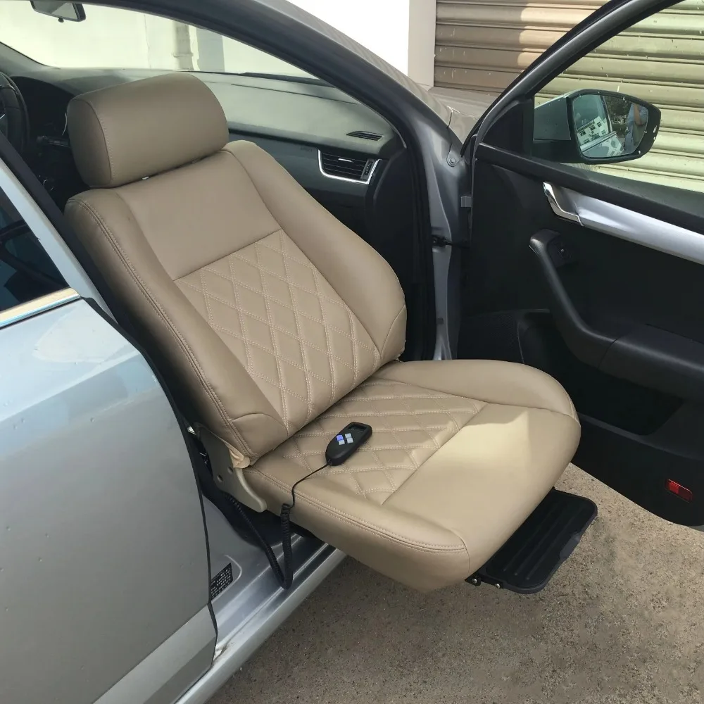 Car Electric Programmable Adjustable Leather Swivel Seat Car Rotating Lifting Seat for the Disabled Old People Capacity 150kg