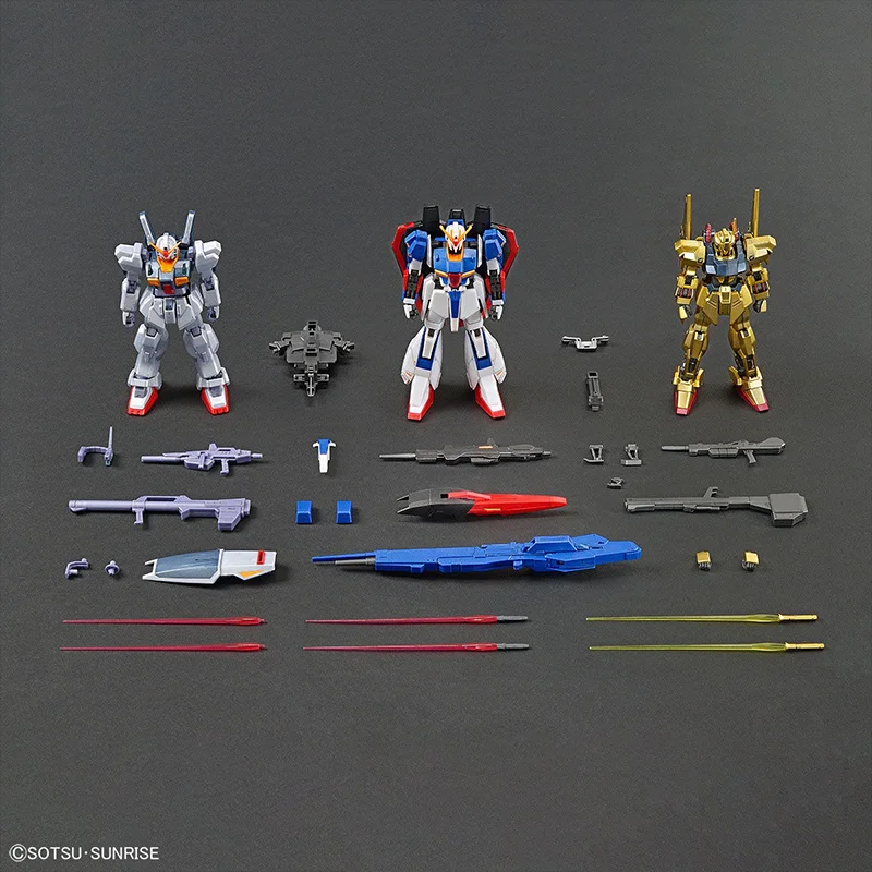 Bandai HG 1/144 Gundam Base Limited Zeta Gundam/Hyaku-Shiki/Gundam Mk-II Set Gryphios War Special Color Original Action Figure