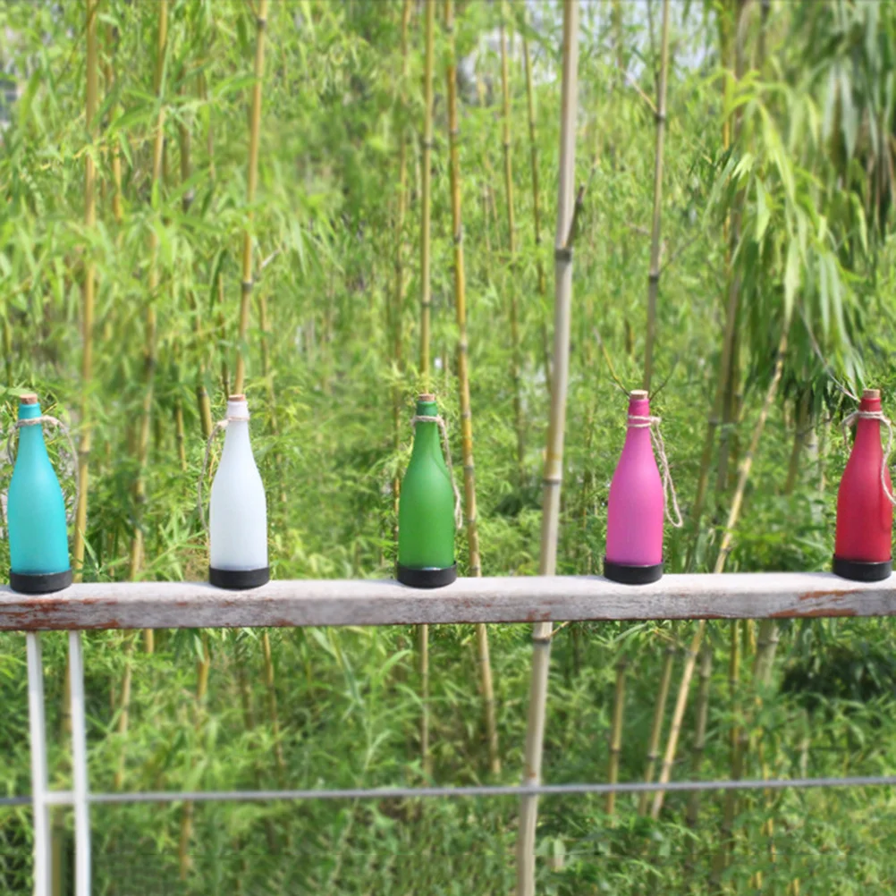 

5 Pcs Wine Bottle Lights Solar Lamps for Decoration LED Outdoor Pathway Shade Powered