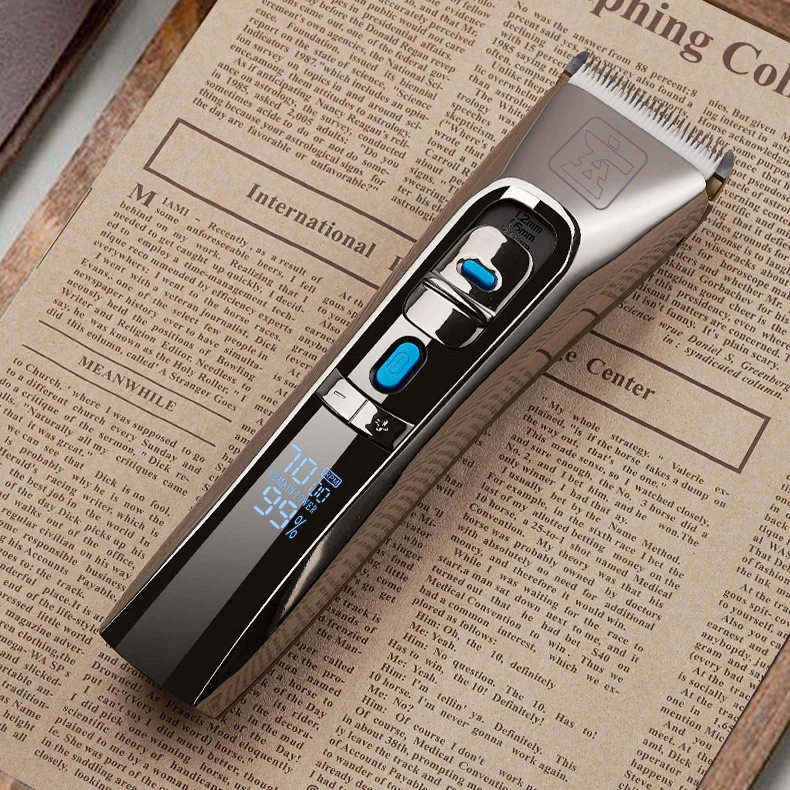 Xuanfeng-LEDディスプレイ付き電気バリカン、家庭用またはサロン用の3レベルの調整レベル、ヘアカット