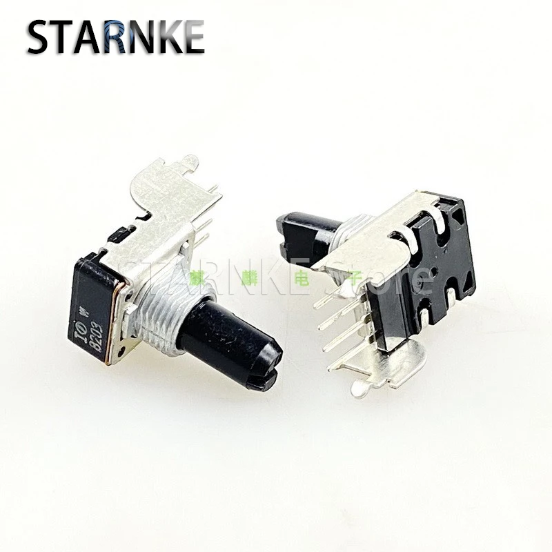 2PCS RK11 Horizontal Single Row 4-Pin B20K B250K Electronic Keyboard Amplifier Mixer Volume Potentiometer D Shaft Length 15mm