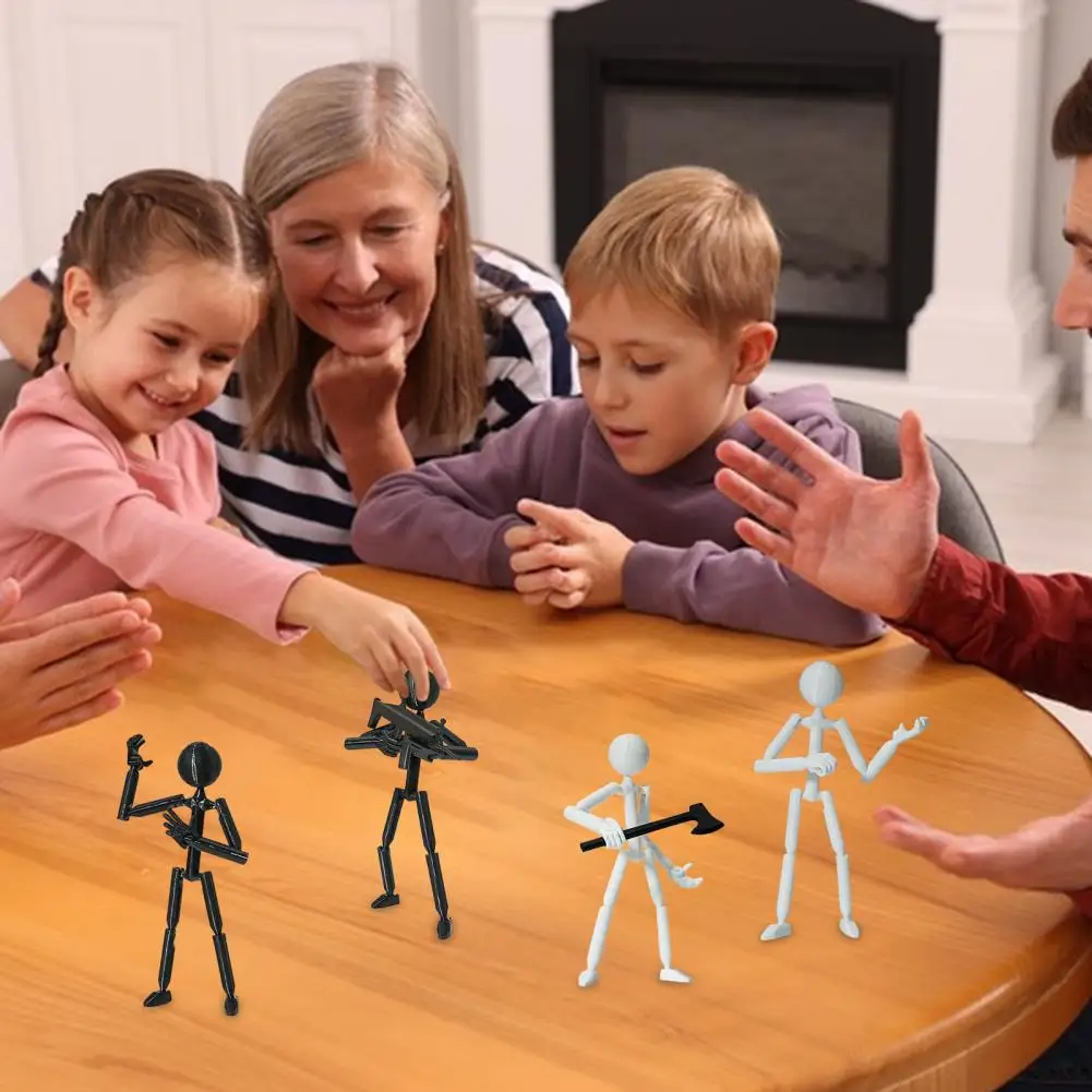 Multi-purpose Action Figure Mysterious Stickman Ornament with Fully Poseable Robot Unique Action Figure Decor for Stress Relief