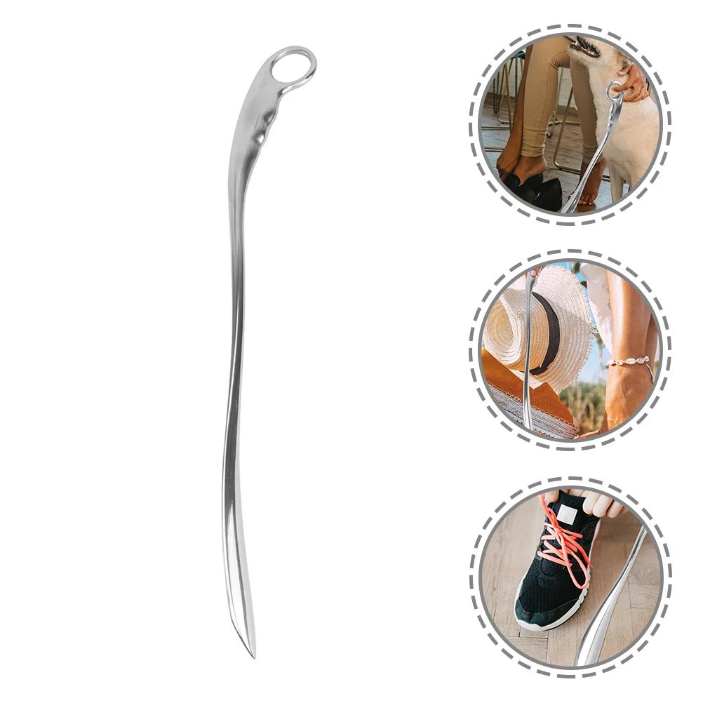 Stainless Steel Shoehorn Shoe Lifter Tool Extra Long Handle For Elderly Pregnant Women Metal Shoe Horn Comfortable Easy