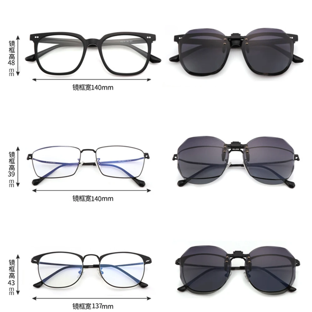 Frauen Sonnenbrille Clip-on polarisierte optische Brille Clip Diamant schliff Spiegel Brille Anti-UV-Fahren Sonnenschutz Sonnenbrille – Detail 6