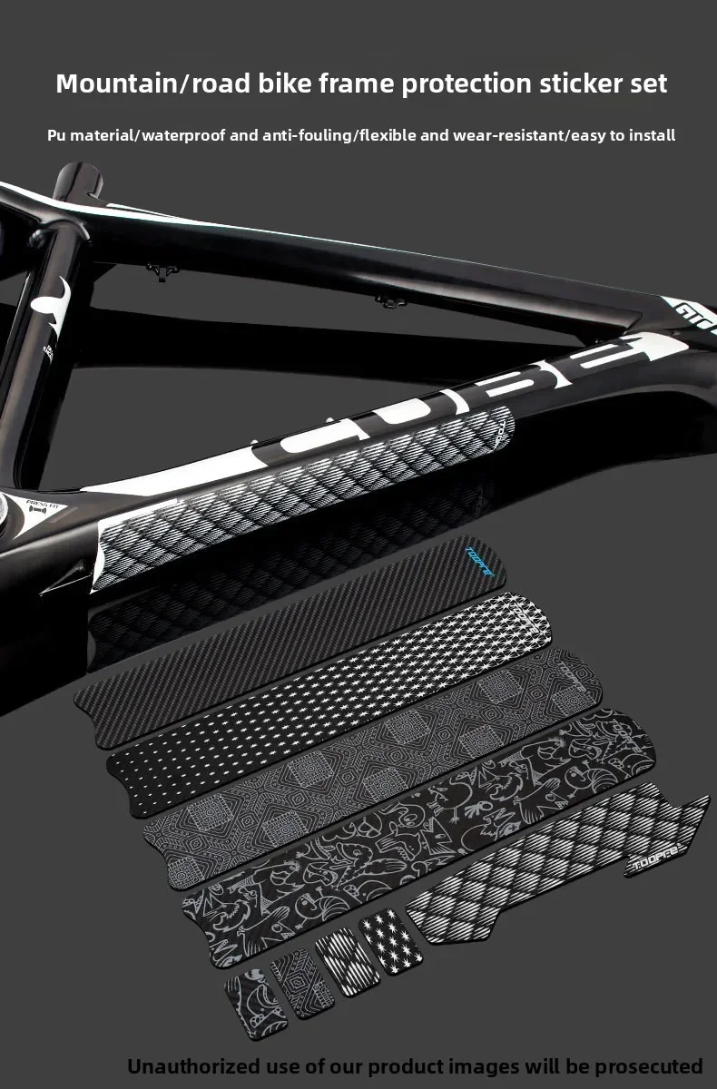 Fahrradketten-Schutzaufkleber, Schutzaufkleber für Mountainbike- und Rennradrahmen, Kettenaufkleber, Schutzaufkleber, für das Radfahren – Detail 1