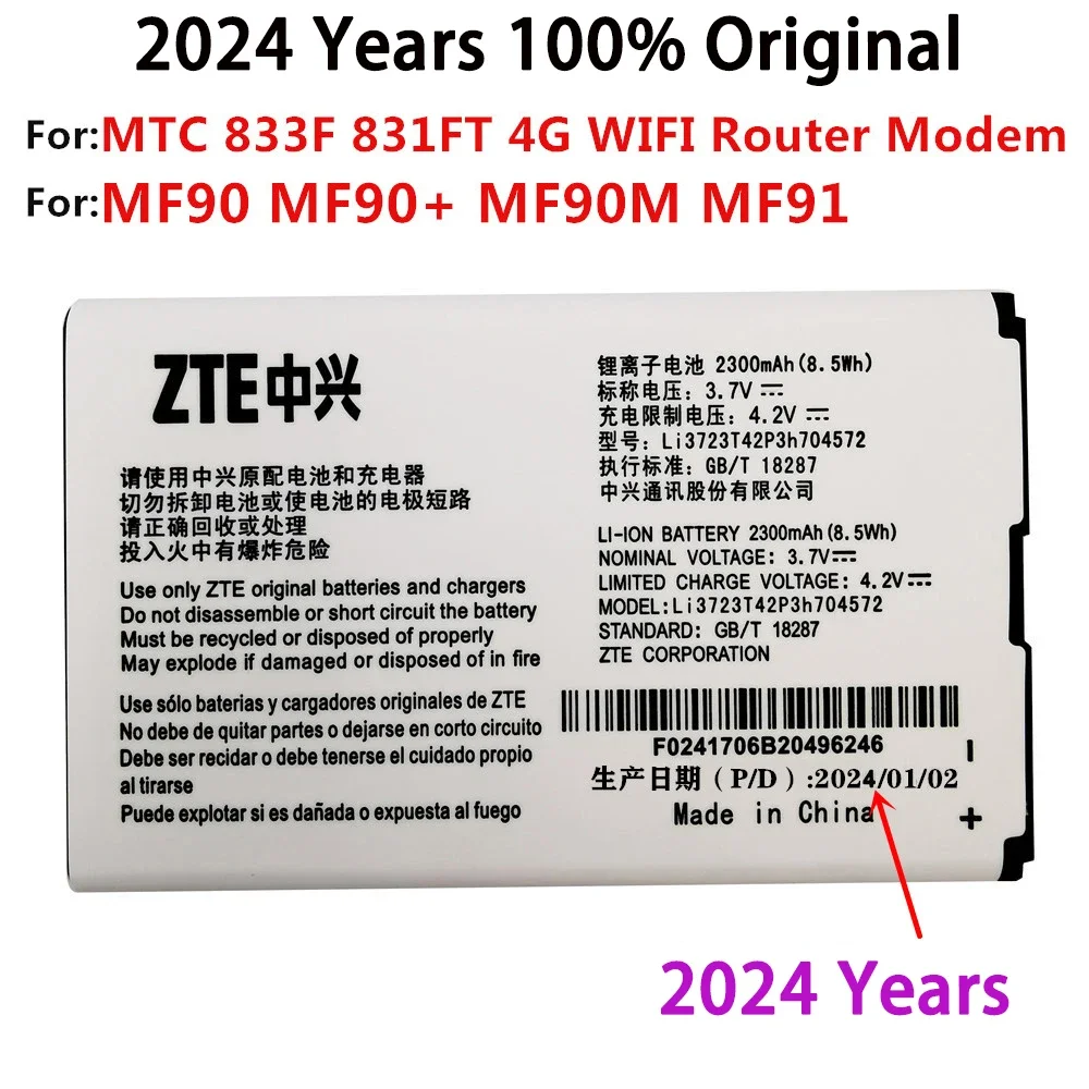 

New High Quality Battery Li3723T42P3h704572 For ZTE MF91 MF90 4G WIFI Router Modem 2300mAh Rechargeable Batterie Fast Shipping