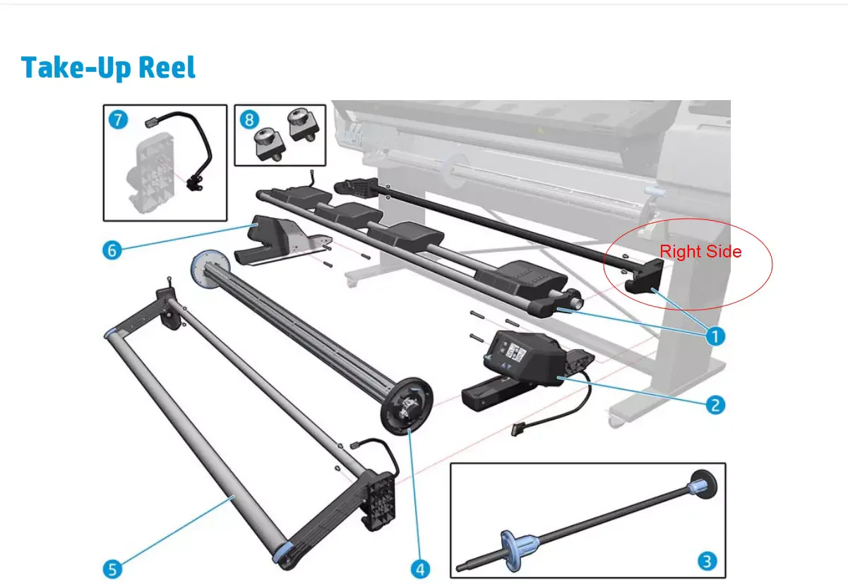 1X (R) Right Mount kit of Deflector B4H70-67095 H- P Latex 831 110 115 310 315 330 335 360 370 365 375