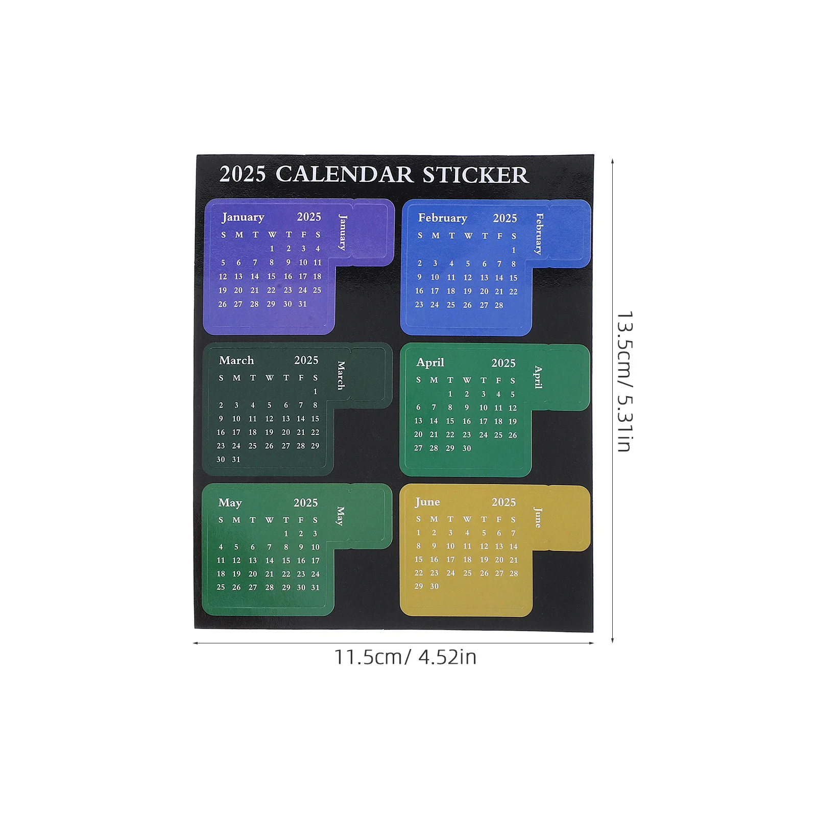 Self Adhesive 2025 Calendar Stickers Sheet 12 Pack Notepad Tabs for Journal Notebook DIY Planner Decor Small Stickers Labels
