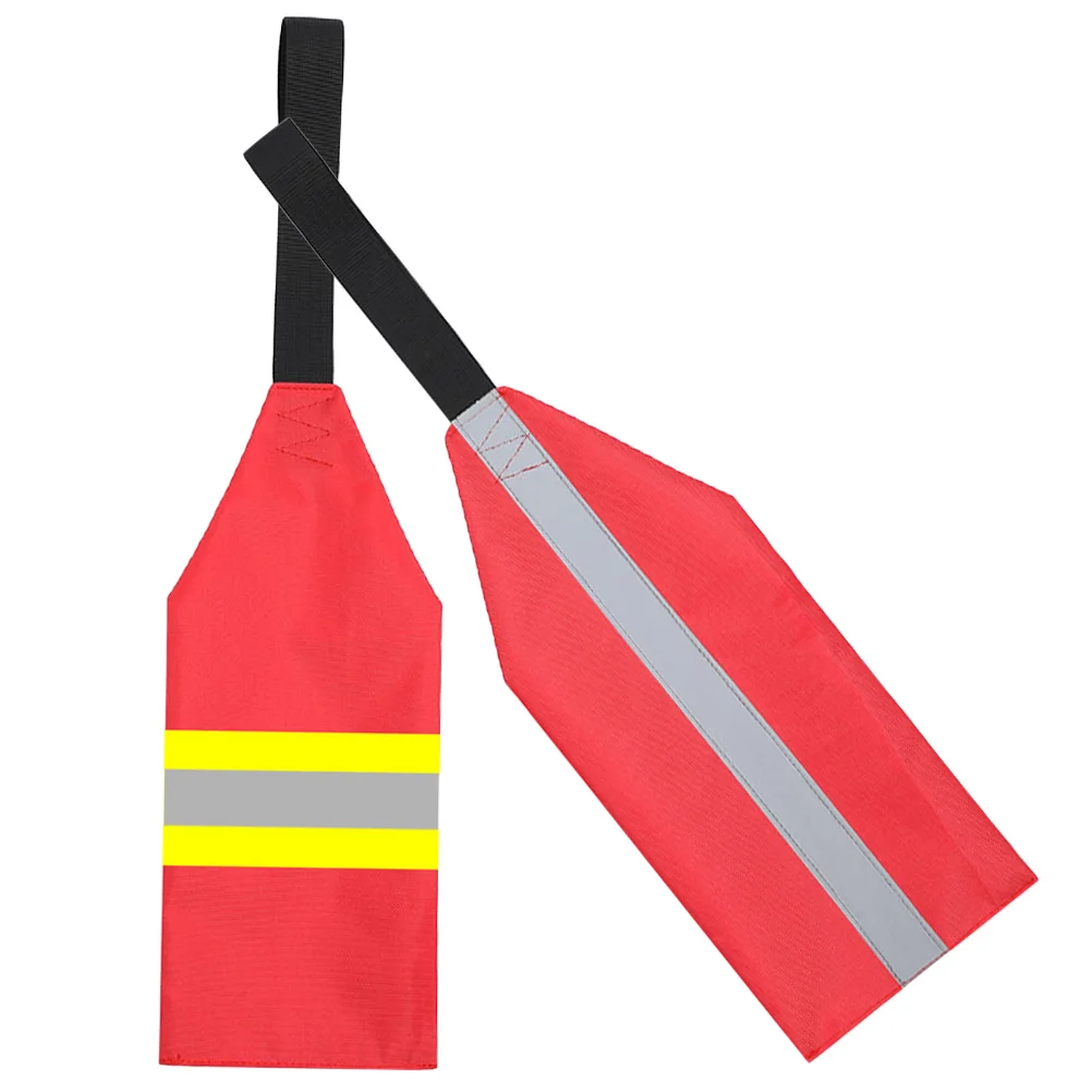 2Pcs Kayak Safety Flag Heavy Duty Oxford Fabric Waterproof Fade Resistant Reflective Towing Flags for Kayak Sup Canoe Trailer