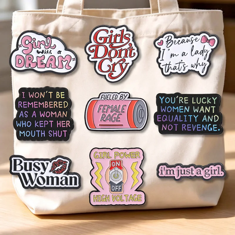 Women Power Enamel Pins Feminist Well-behaved Women Rarely Make History Brooches Lapel Badges Jewelry Gifts for Friends