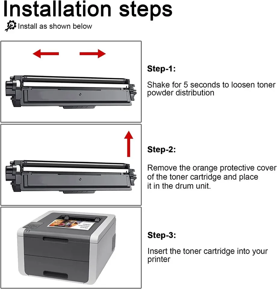 Imagem -06 - Toner Compatível para Brother Tn221 Tn225 Hl3170cdw Mfc-9130cw Mfc 9340cw Pack