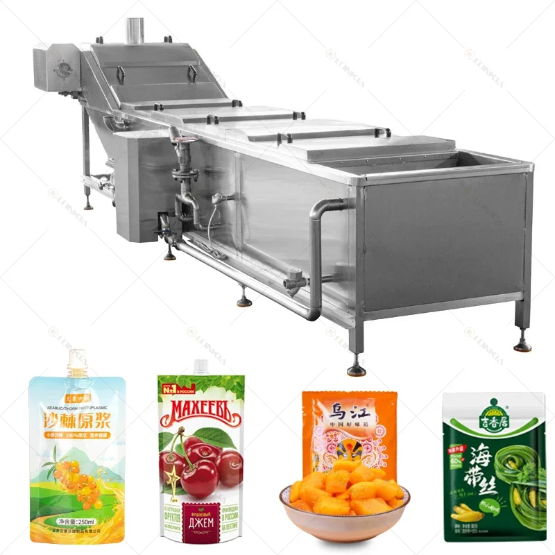 Factory Hot Tunnel Pasteurization Machine Canned Food Pasteurizing Equipment Juice Water Bath Pasteurizer