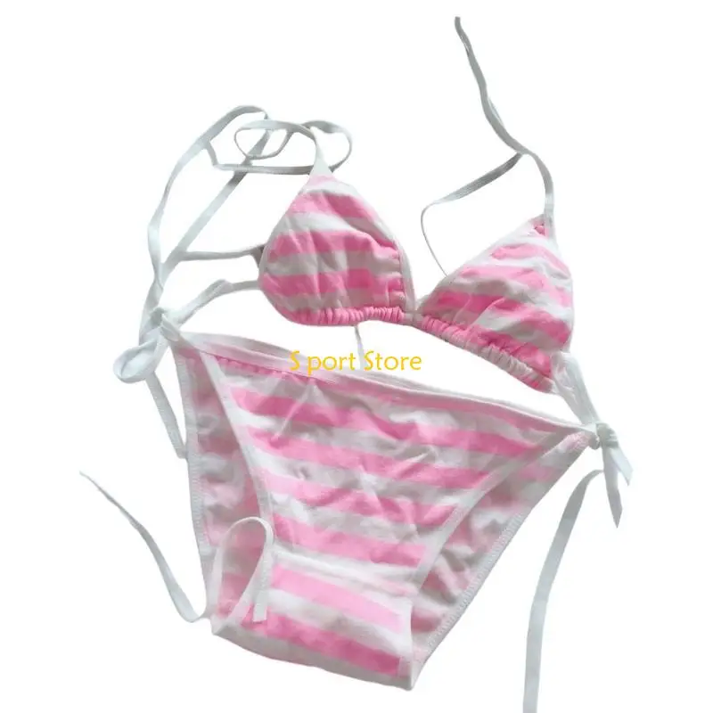 

U2JB женский комплект с бюстгальтером и трусиками с высоким вырезом, комплект купальников с низкой талией и шнуровкой, купальный