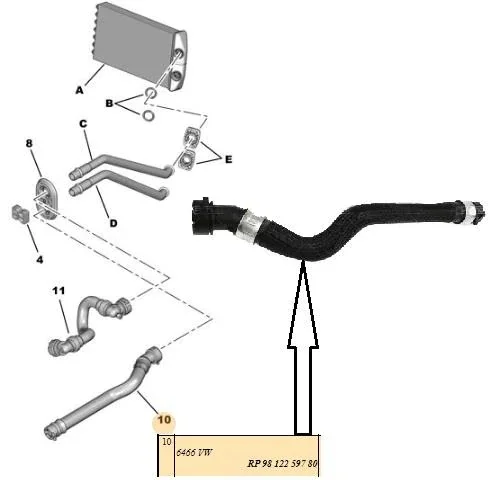 KALORİFER HOSE 207-208-2008-301-C4 CACTUS-C3 III-C3 IV-DS3-C E 416426596