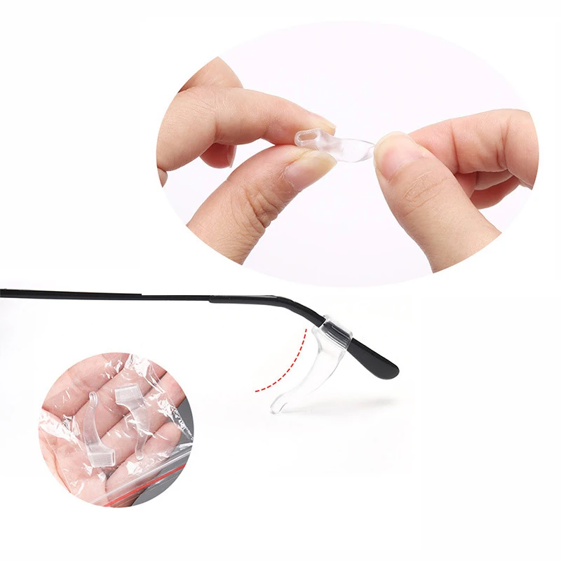 4-20pcs Anti Slip Ear Hook Eyeglass Eyewear Accessories Eye Glasses Silicone Grip Temple Tip Holder Spectacle Eyeglasses Grip