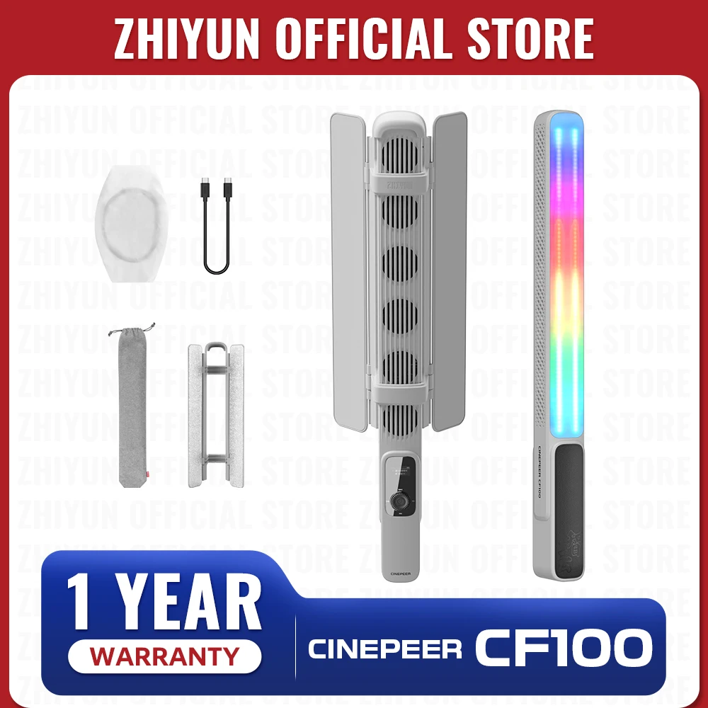 

ZHIYUN Official CINEPEER CF100 100W Handheld RGB Led Lights Stick Light 2700K-6500K Video Lamp Streaming Photography Lighting