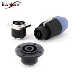 2sets 8Pins Speakon Connector Male Plug+Female Socket Twist Lock Audio Jack Cable Adapter for Amplifier Loudspeaker Connection