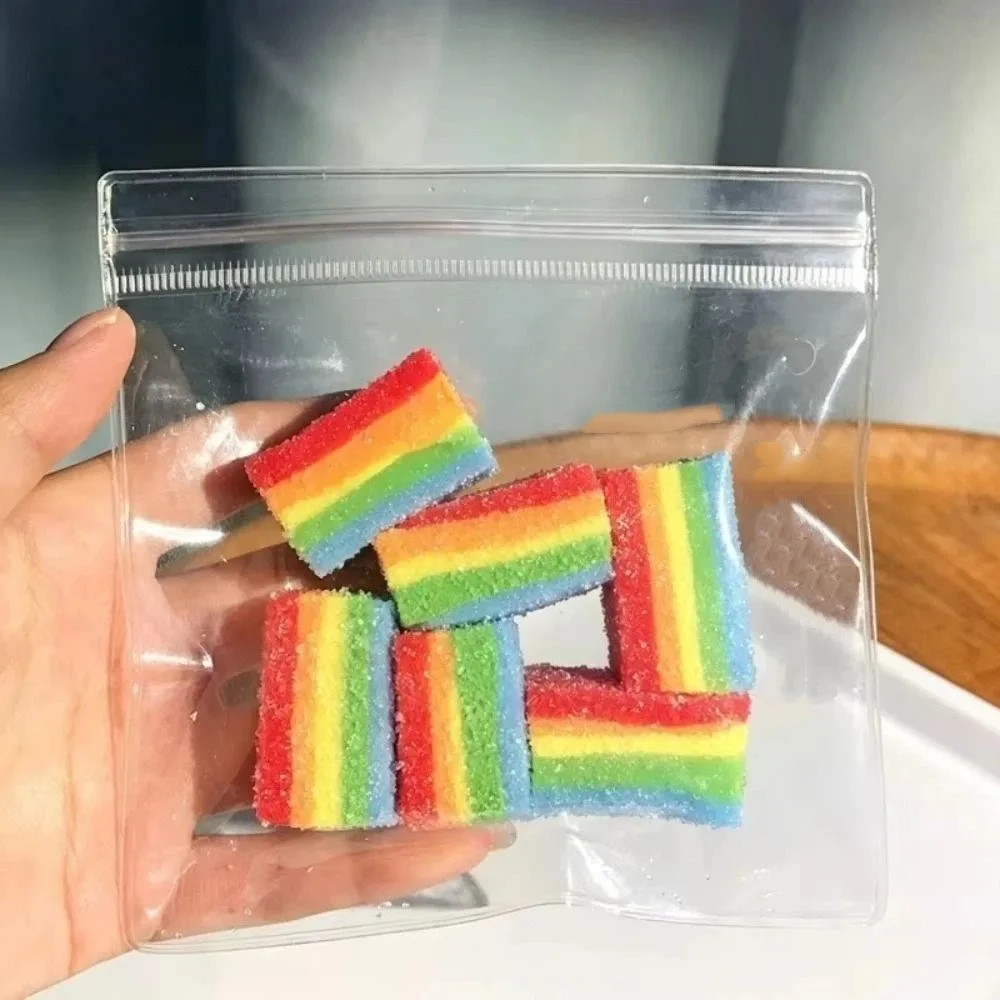Hand Relax Rainbow Candy Squeeze Slow Rebound Food Shape Rainbow Strip Fidget Stretchable Material TPR Material Sensory Fidget
