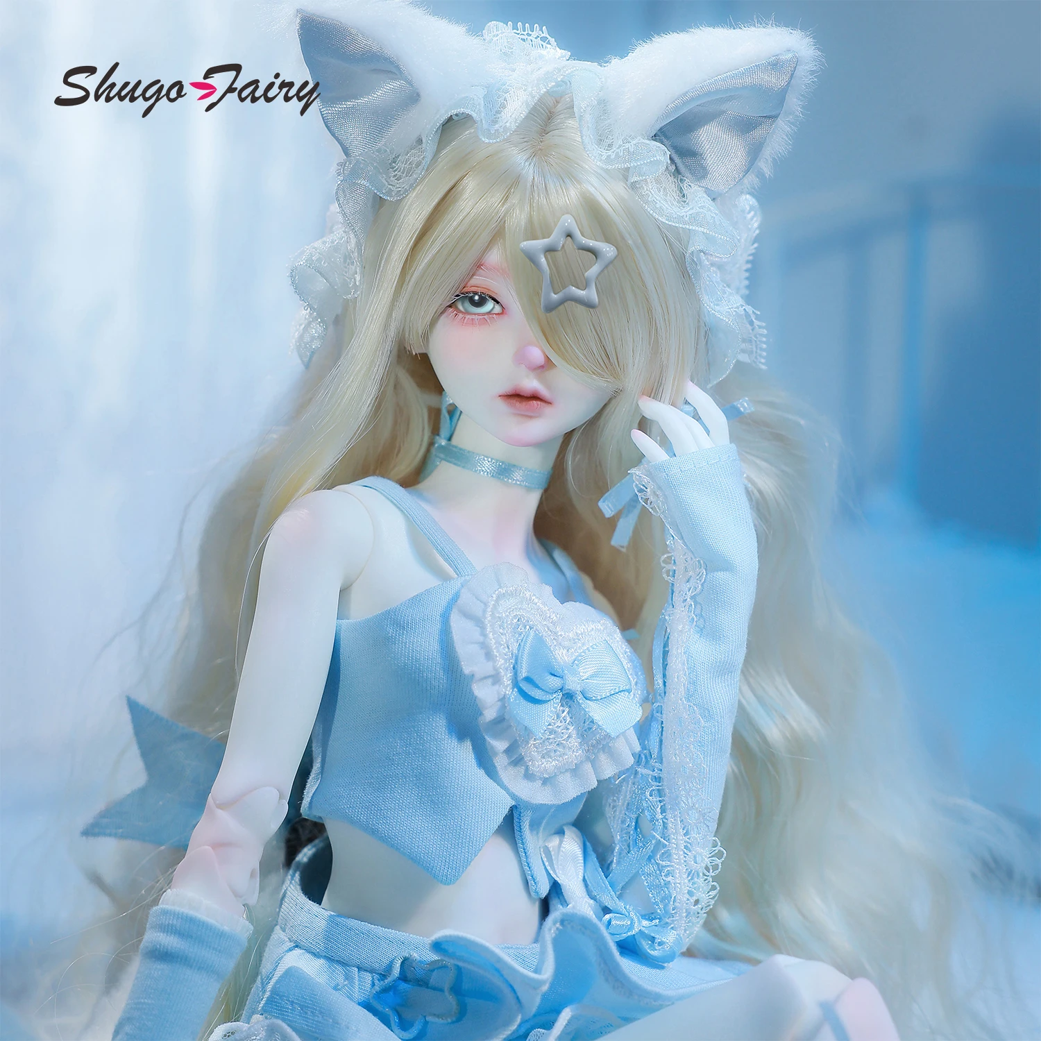 

Кукла BJD 1/4 Camilla B, полный набор, пышное тело, милое лицо, аниме-фигурка с нарядком котенка и париком, Шуга Фея