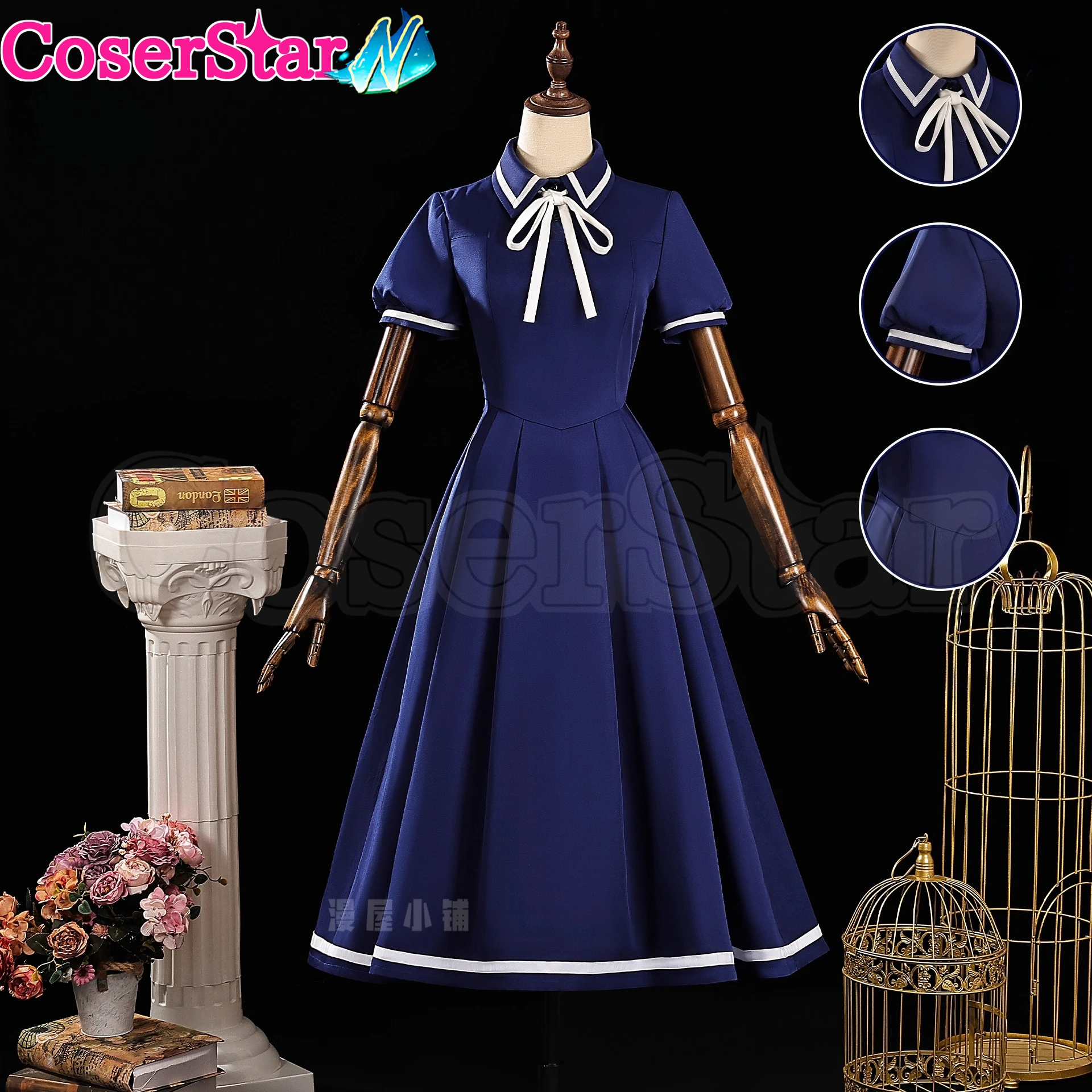 CoserStar-N أنيمي كاردكابتور ساكورا CCS كينوموتو ساكورا تأثيري فستان مُصمم حسب الطلب كرنفال هالوين حفلة لعب الأدوار شعر مستعار موحد