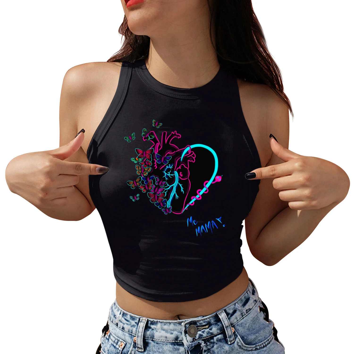 Art Painting Floral Arrangements Graphic Printed Women Sexy Crop Top Streetwear Summer Harajuku Casual Y2K Tank Tops