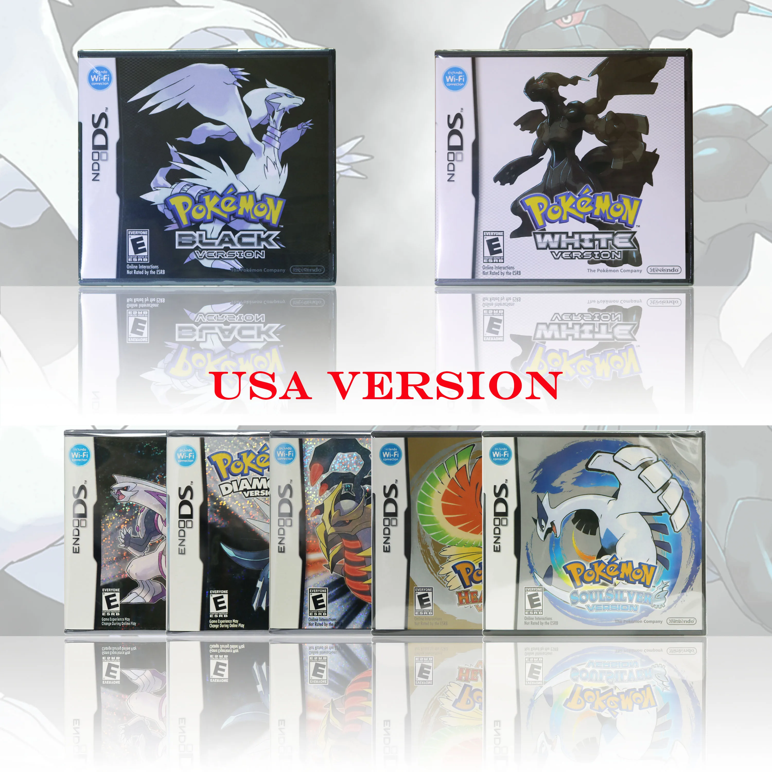 Pokémon Platinum Black White USA Version New Sealed Package With Box and Manuals DS Video Game Cartridge For DS 2DS 3DS Console