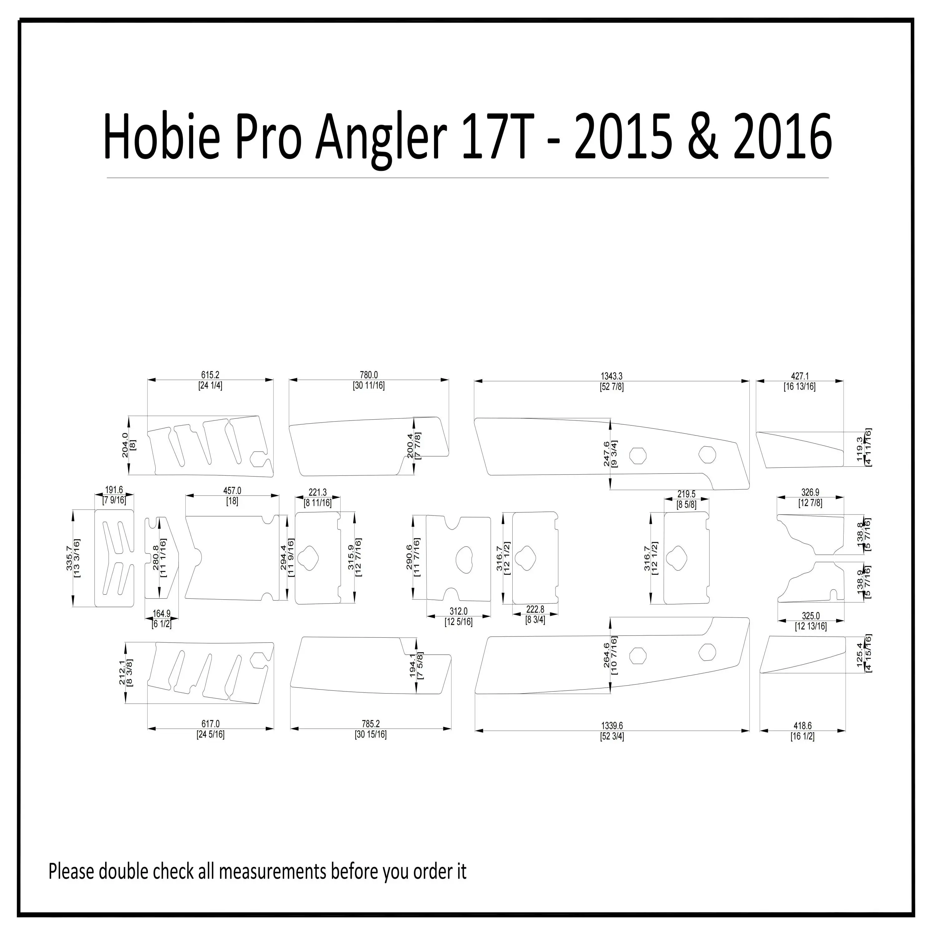 2015-2016 Hobie Pro Angler 17T Kayak Boat EVA Foam Deck Floor Pad Flooring