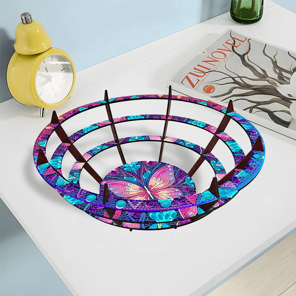 

Elegant DIY Diamond Wooden Snack Storage Tray Handcrafted Resin Material for Organizing Snacks and Sweets