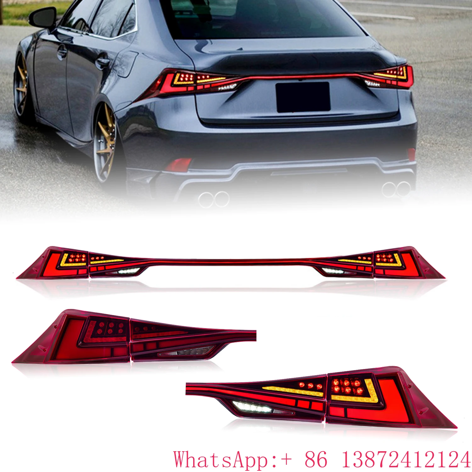 

HCMOTIONZ Factory New LED Tail Lights Start up Animation DRL for Lexus IS 200t F IS250 300 350 300h Rear Lights 2014-2020