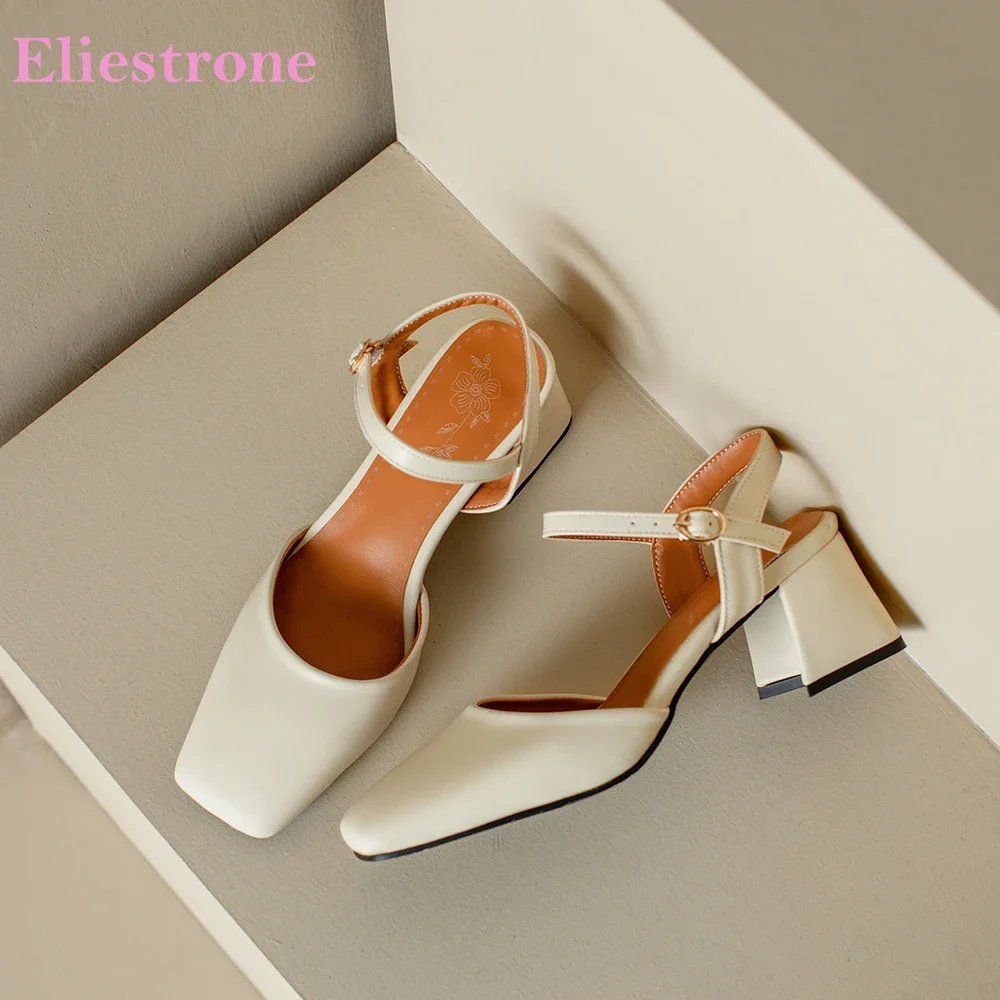 New Summer Glamour Beige Pink Women Sandals Hot High Chunky Heels Lady Slingback Shoes Plus Big Small Size 32 43 46 48