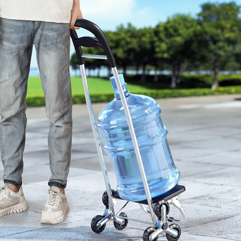 Carro de mano plegable con rueda de escalada, supermercado portátil para el hogar, comprar carrito de compras de comestibles para personas mayores, carrito de mano pequeño