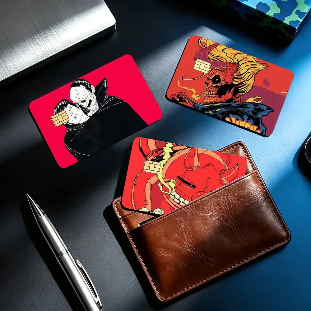 QOTSA Q-Queens of the Stone Age 4pcs 1Set Card Stickers Small Waterproof Chip 4PCS Card Sticker Anti-Scratch