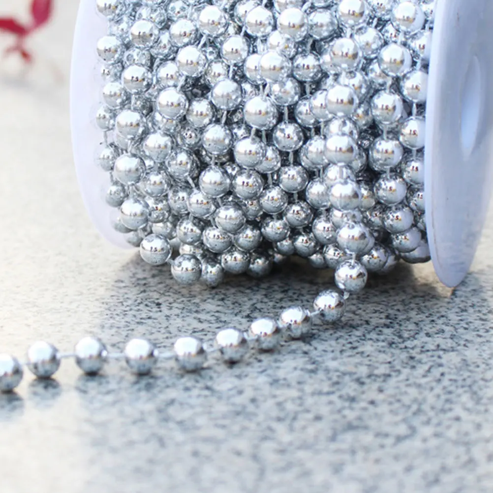 

8 MM Beaded Electroplating Wire Beads Garlands Christmas Ribbon Decorative Rope Chains Decoration
