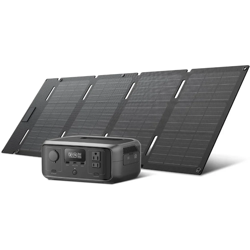 

Solar Generator RIVER 3 with 45W Solar Panel - 245Wh Portable LiFePO4 Power Station, 300W Up to 600W AC Output