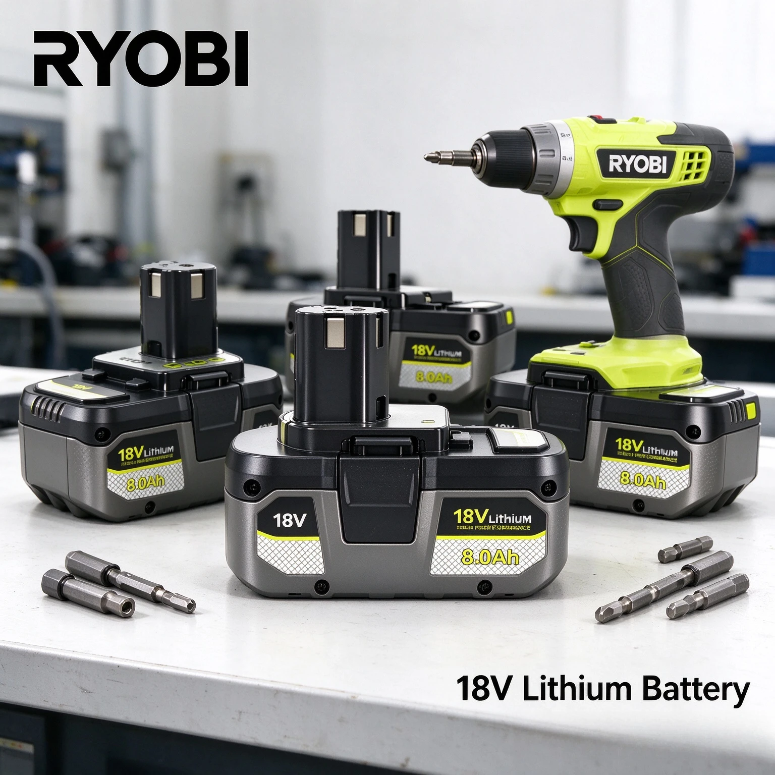 RYOBI 18V 4.0Ah 6.0Ah 8.0Ah Lithium Battery, compatible RB18L60 RB18L80 Long Cycle Life Cordless Hedge Trimmer & Blower Battery
