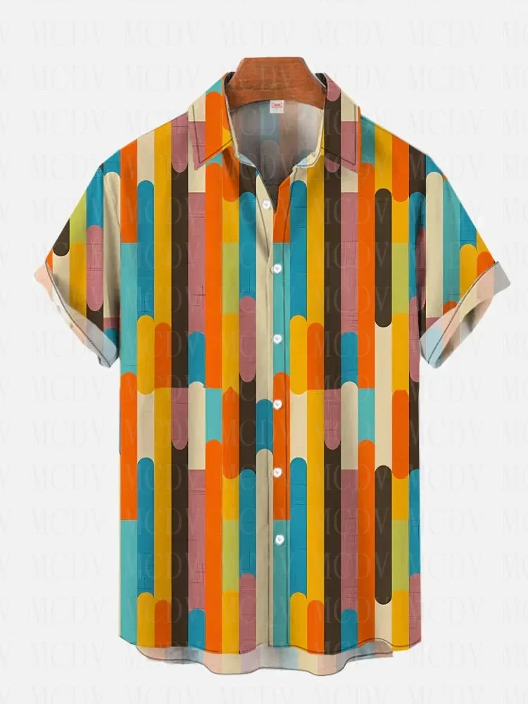 Bright Neon Colorful Water Flow Marble Printing Short Sleeve Shirt 3D Hawaiian Shirts Summer