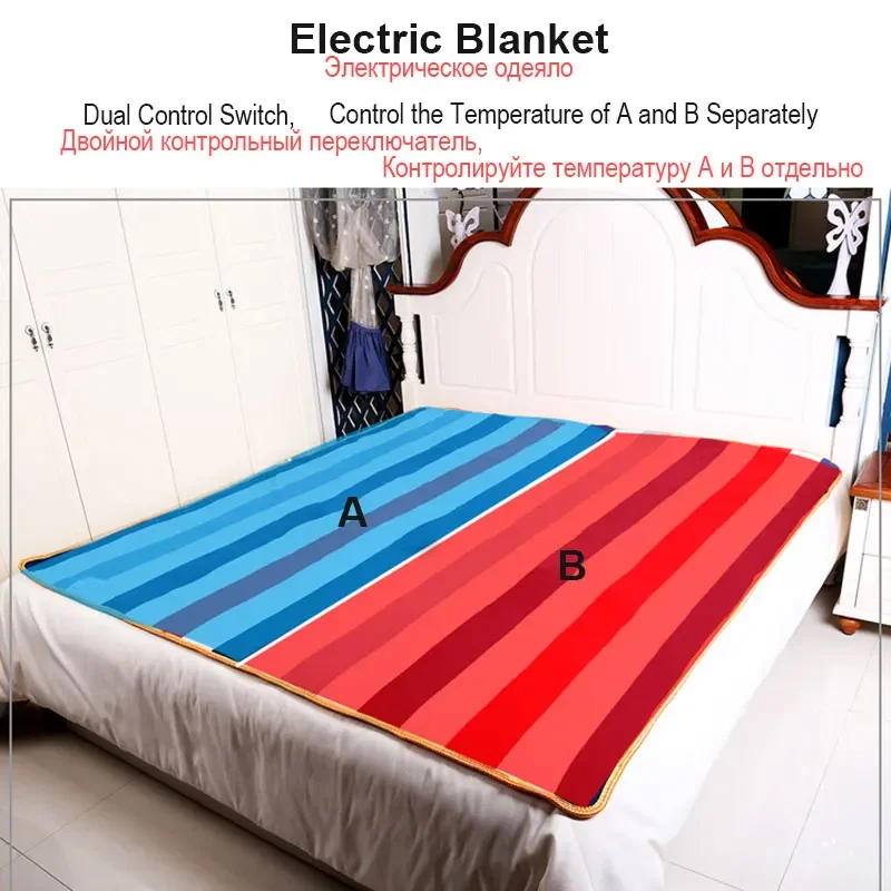 220V Electric Heating Blankets Thermostat Throw Blanket Double Body Warmer Bed Electric Mattress Heated Carpets Mat EU Plug