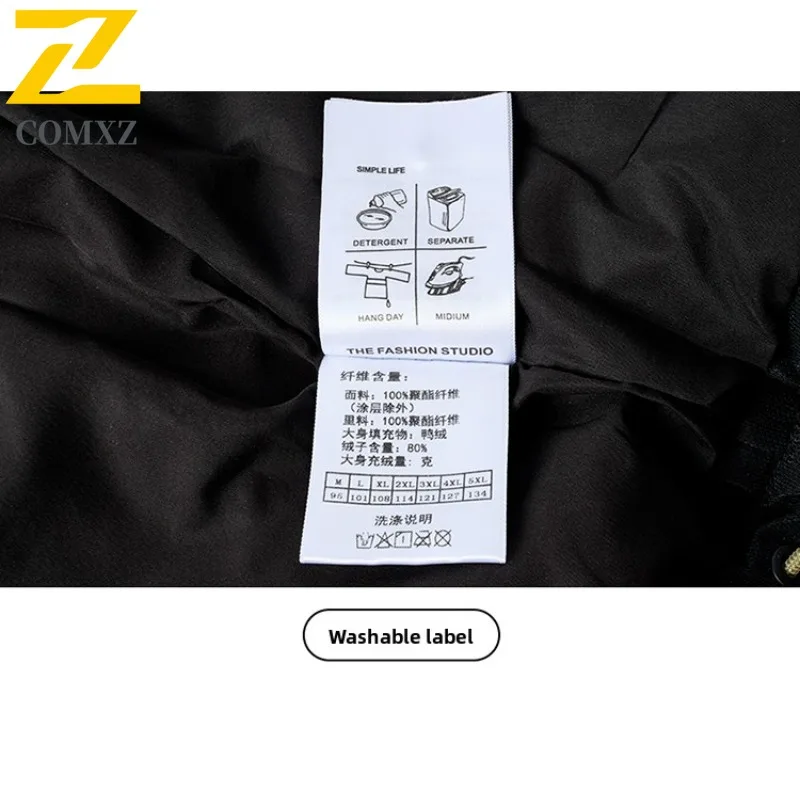 COMXZ Men Down Jacket High Quality Hooded Outdoor Adventure Multi Function Warm Parka Solid Color Travel Lightweight Winter Coat