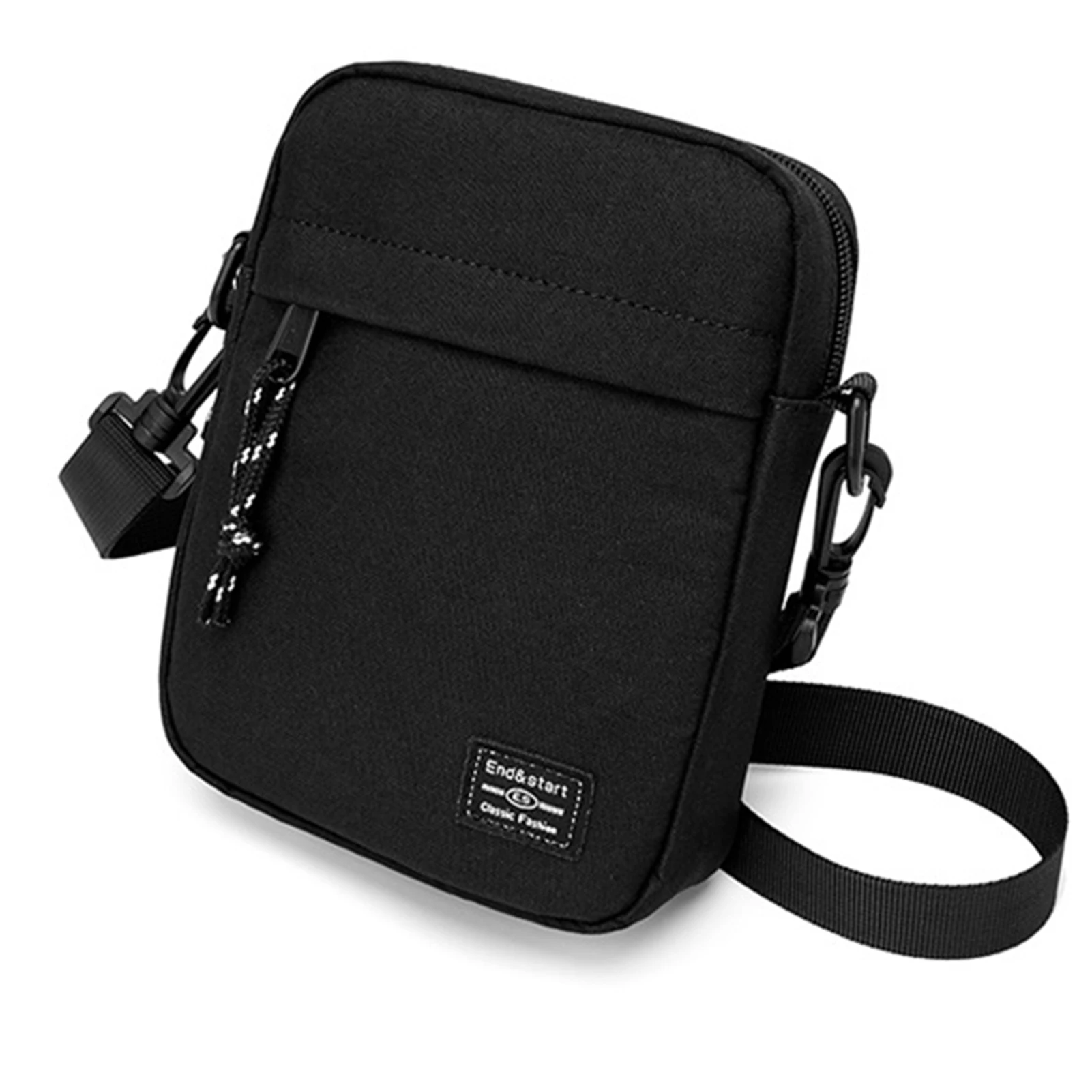 

Shoulder Bag n Crossbody Oxford Cloth Zipper Sling Bag with Adjustable Shoulder Strap Vertical Design 19*13.5*4.5cm