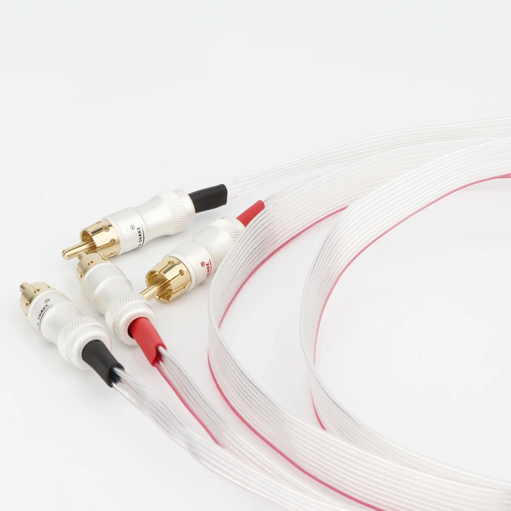 Hifi 실버 플레이트 2RCA 남성-남성 오디오 케이블 Red Heven king snake 금도금 RCA 상호 연결 케이블
