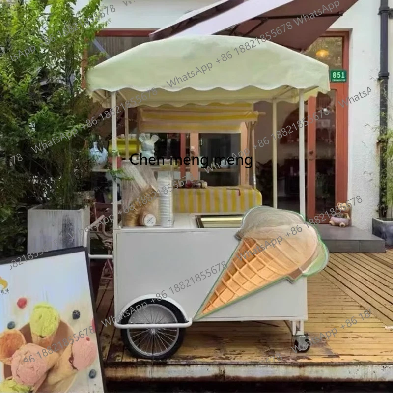 Iron food truck desserts, stalls, shopping malls movable drinks food truck ice cream sales truck
