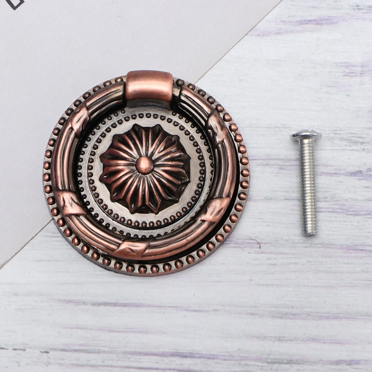 

5Pcs Round Hole Pull Ring Cabinet H les for Home Bathroom Office Vintage European Style Cabinets Pull Metal Hardware